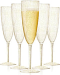 36 Pack Plastic Champagne Flutes, 6 Oz Clear Disposable Wine Glasses | Elegant by WaleeKoky