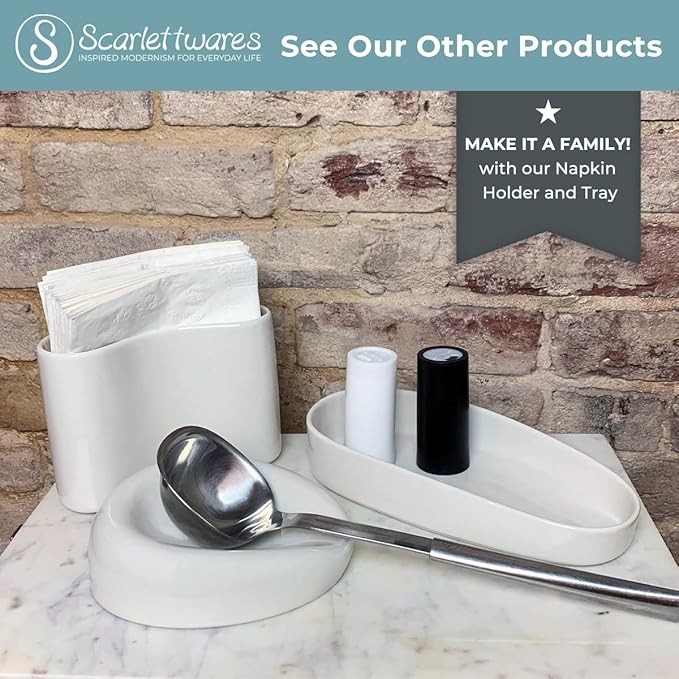 Ceramic Napkin Holder For Table Kitchen Paper Linen Cloth Napkins Upright Stand Up Sturdy Stylish Modern Compact White Modern Farmhouse