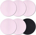 Pink White Stripe Coasters Set of 6, Modern Minimalist Geometric Striped Soft by PIEPLE