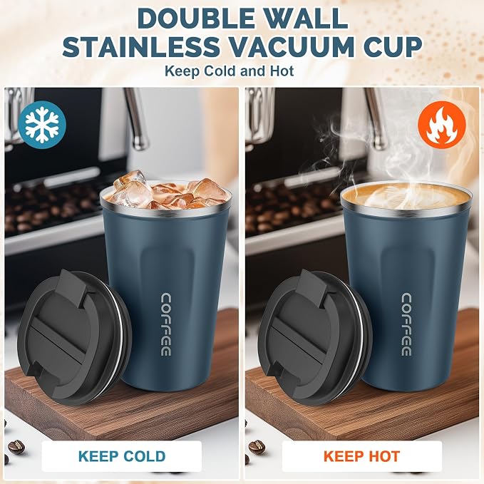 MOMSIV 12oz Travel Coffee Mug, Insulated Coffee Cup - Image 3