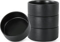 26 OZ Ceramic Cereal Bowls Set, 6 Inch, Modern Black | Dishwasher & Microwave by Shrynxal