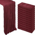 12 Pack Burgundy Cheesecloth Table Runner 10Ft Gauze Red Cheese Cloth Runner by Heneger