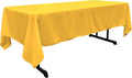 LA Linen Polyester Poplin Washable Rectangular Tablecloth, Stain and Wrinkle Resistant Table Cover 60x126, Fabric Table Cloth for Dinning, Kitchen, Party, Holiday 60 by 126-Inch, Yellow Dark