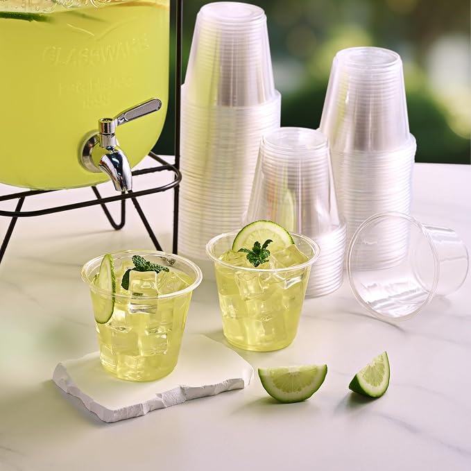 Turbo Bee 100 Pack 9oz Clear Plastic Cups, Disposable Crystal Drinking Cups - Image 6
