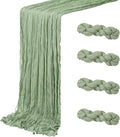 4 Pack Sage Green Cheesecloth Table Runner 20 x 120 inch Gauze Table Runners 10 by ACSUIT
