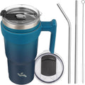 Konokyo 20 oz Tumbler with Handle and Straw, Insulated Travel Mug | Indigo by Konokyo