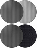 Geometric Grey Coasters Set of 4, Abstract Contemporary Minimalist Line Soft by PIEPLE