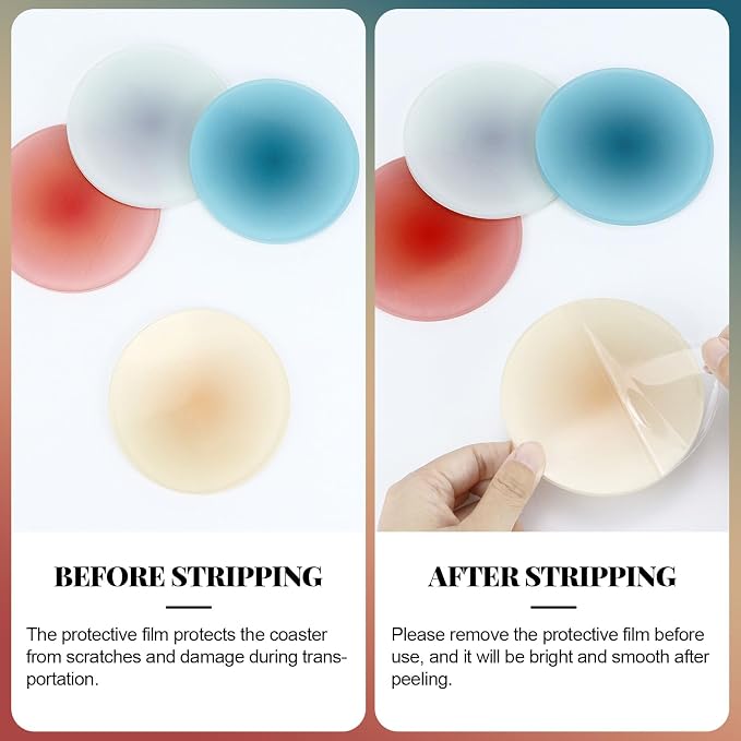 4 Pack Gradient Round Acrylic Coasters, - Image 6