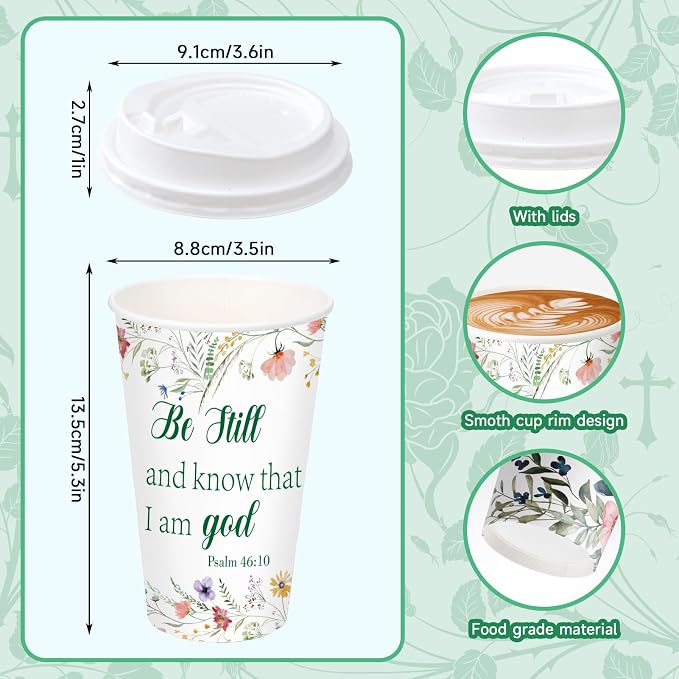 50 Pack 16 oz Disposable Coffee Cups - Image 3
