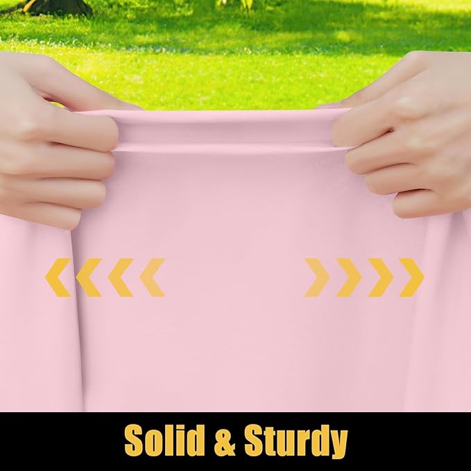 Smiry Rectangle Picnic Table Cloth, Waterproof Elastic Fitted Tablecloths for 6 Foot Tables, Washable Polyester Table Cover for Camping, Valentine's Day and Outdoor (Pink, 30"x72")