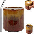 18oz Ceramic Coffee Mug with Sip Hole, Handleless Tumbler in a Vintage Kiln by Unknown