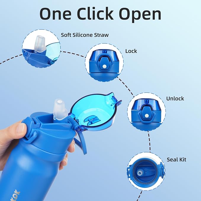 BJPKPK 14 oz Insulated Water Bottle, Stainless Steel Flask | Leak Proof Locking - Image 3