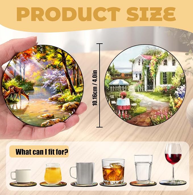 Coasters Set of 12- Famous Buildings and Landscapes Style - Image 2