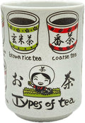 野口熊太郎茶園 Japanese Tea Cup, Sushi Yunomi, 9.1Fl oz, Mino Ware, Printed Types of by NoguchiKumataroTeaGarden