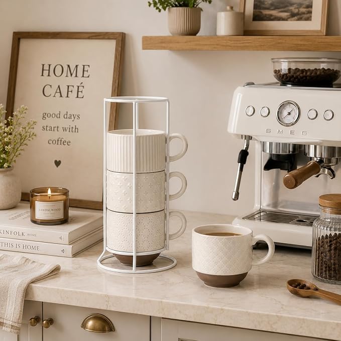 Large Ceramic Coffee Mug Set of 4 - Image 6