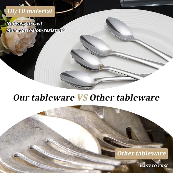Windsor 120-Pcs Stainless Steel Dinner Spoons, Metal Spoons - Image 3