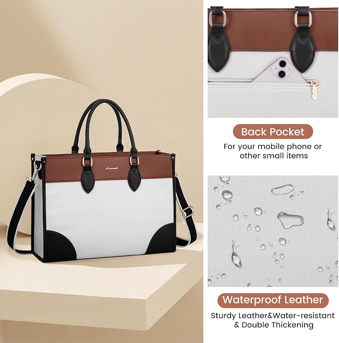 LOVEVOOK Laptop Bag for Women 15.6 lnch, Waterproof Laptops Tote Bags for Womens - Image 5