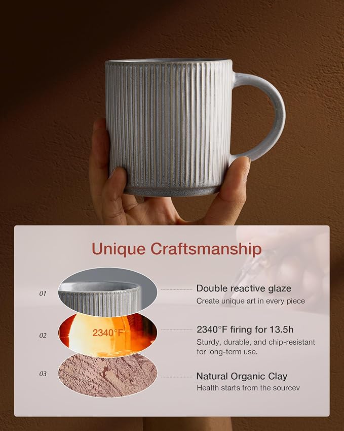 famiware Coffee Mug Set for 4, Star 12 oz Catering Mugs Cup Set - Image 6