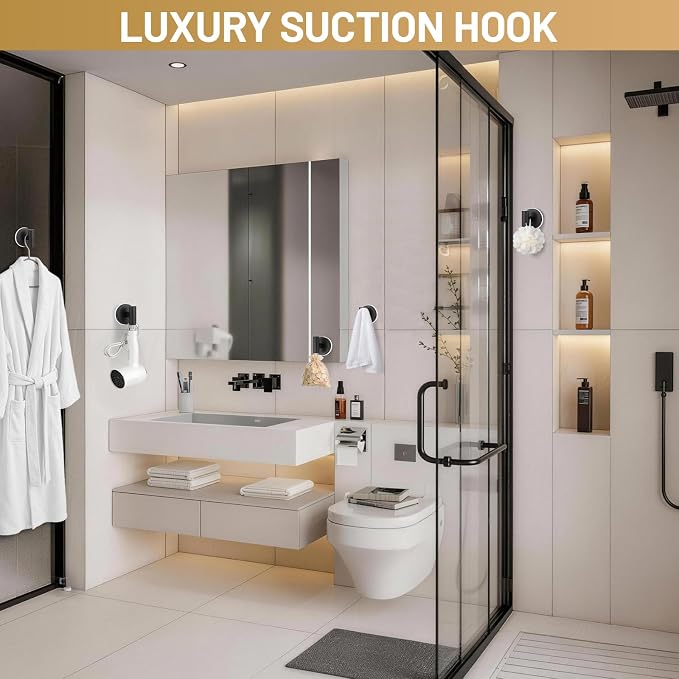 Large Suction Cup Hooks for Shower, Heavy Duty Rust-Resistant No-Drill Towel & - Image 5