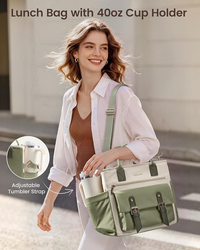 LOVEVOOK 21L X-Large Lunch Bag Women, Insulated Lunch Box Work, Lunch Tote | - Image 3