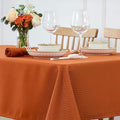 maxmill Square Tablecloth Weaved Texture Water Resistance Antiwrinkle Spill Proof Harvest Table Cloth, Decorative Fabric Table Cover for Thanksgiving Fall Party Holiday Dinner, 70 x 70 Inch, Rust
