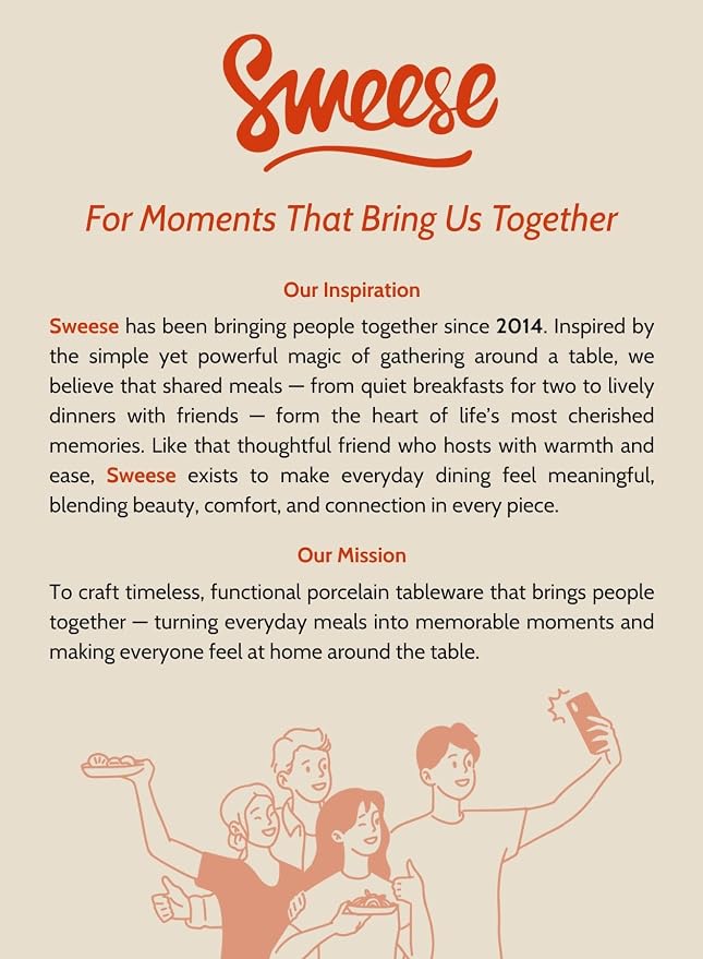 Sweese Pasta Bowls, 30 Ounce Salad Serving Bowls Set of 6, 8.4 Inch Porcelain - Image 10