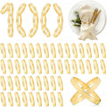 100 Pcs Gold Napkin Rings Bulk, Metal Napkin Ring Holders Round Buckles by Unknown