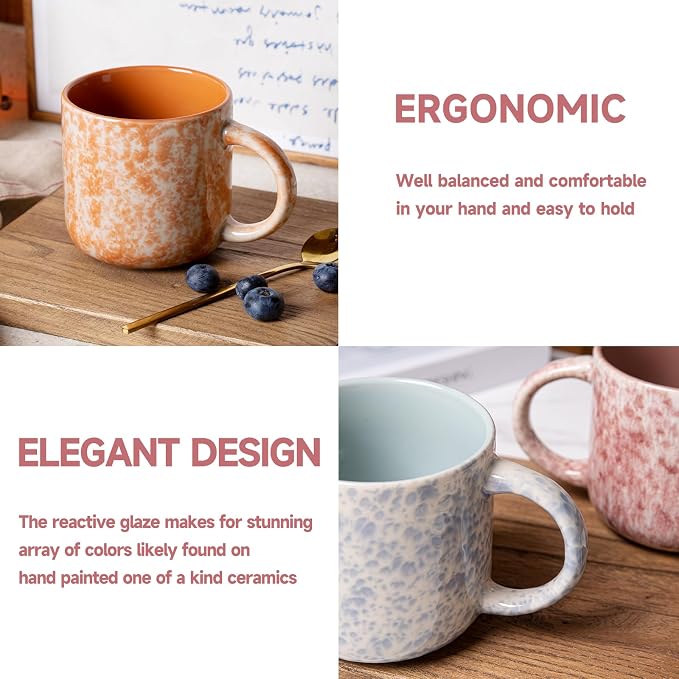 MONITO 12oz Coffee Mugs Set of 6, Modern Ceramic Mugs - Image 6
