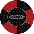 nuveti 24/31/47/55/63inch Round Poker Mat for Texas Holdem | Portable Poker Table Top with Art Deco Layout Print 6-8 Player Game Layout Mat to Play Cards, Poker Games, Blackjack, Casino