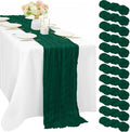 12 Pcs 10FT Emerald Green Cheesecloth Table Runner Gauze Fabric 35 x 120 Inches by Sunnyline