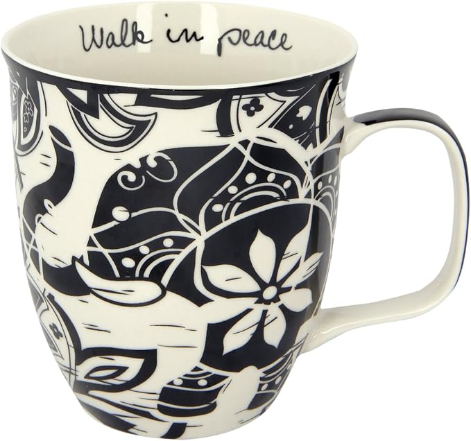 Karma Gifts 14 oz Black and White Boho Mug Elephant by KarmaGifts