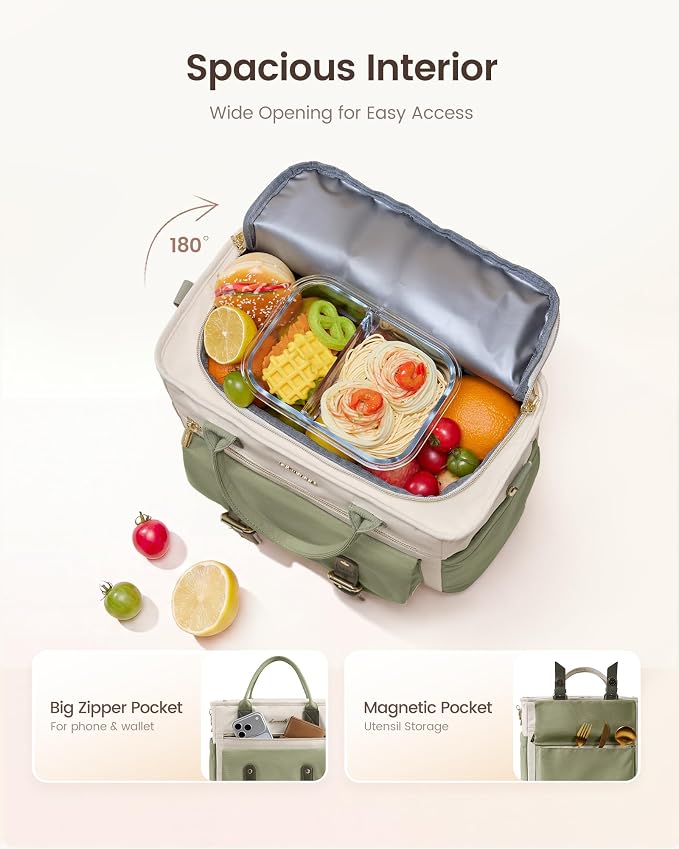 LOVEVOOK Insulated Lunch Bag Women, 15L College Lunch Box, Large Cooler Bag | - Image 2