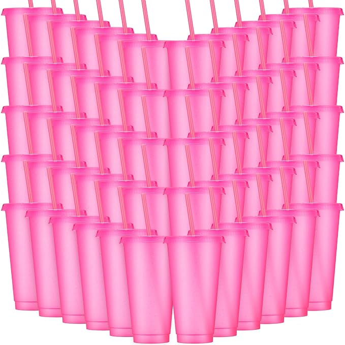 Honeydak 60 Pack Tumbler with Straw and Lid Bulk Glitter Plastic Cups Water by Honeydak