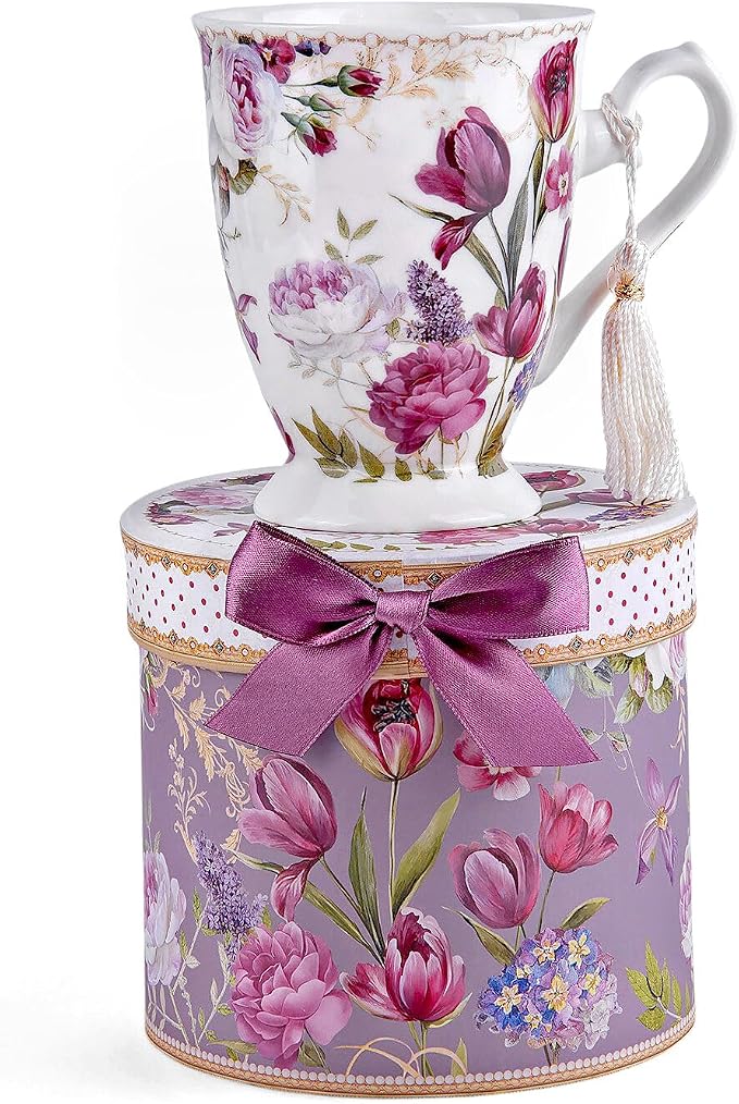 STP GOODS Porcelain Tea/Coffee Cup in Gift Box Fine Porcelain Coffee Cup Tea by STP-Goods
