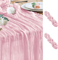 Cheesecloth Table Runner Blush Pink 10FT Boho Gauze Runner, 2 Pack | 120 Inch by Wokceer
