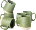 HASENSE Porcelain Coffee Mugs Set of 6, 15 Ounce Large Ceramic Coffee Cups Set by Hasense