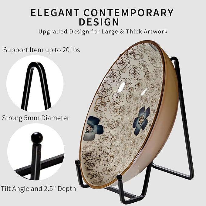 3 Pack 6" Metal Square Plate Stands for Display,Plate Holders Display Stands Can Be Used for Picture Stands,Book Stands for Display,Plate Display Stands,Easel,Photo Frame Stands,Plaque Stands,Desktop Stand.