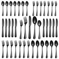 20 Pcs Black Silverware Set, Stainless Steel Flatware Set by WISKEMA