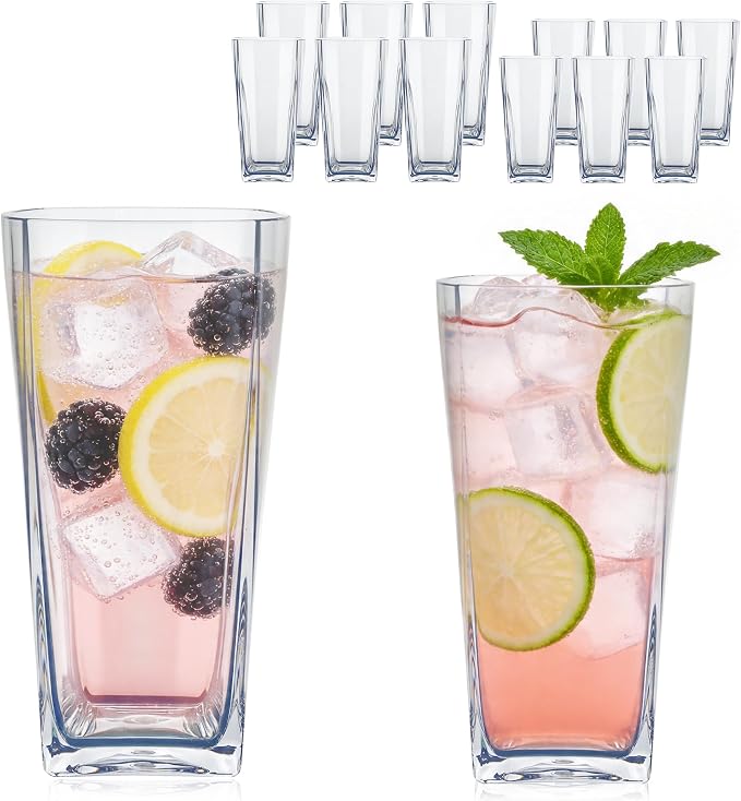 Top-spring 12+20 Oz Reusable Plastic Water Tumbler 12pcs Clear BPA Free | - Image 5