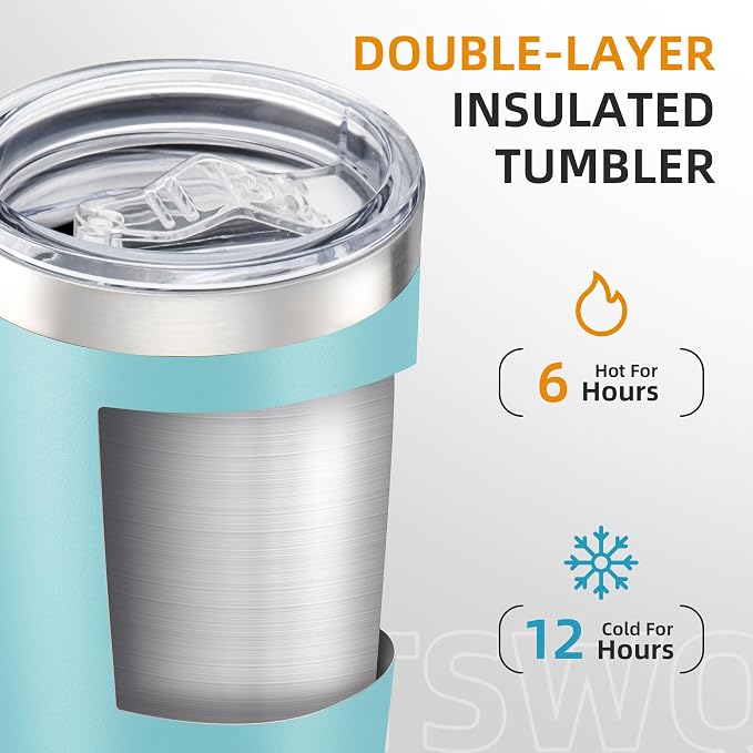 20 oz Tumbler with Lid Stainless Steel Insulated Tumblers, 1 Pack | Leak Proof - Image 2
