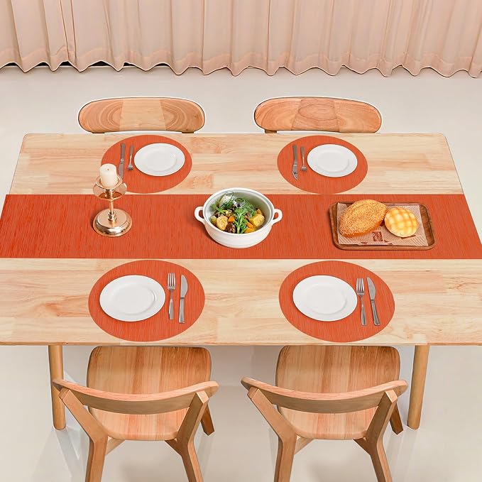 Table Runner 55 Inches Long, Vinyl Woven Heatproof Table Runners | Washable - Image 8