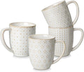 MALACASA LYDIA 16 Oz Coffee Mugs Set of 4, Ceramic Embossed Cups | by MALACASA