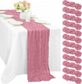 12 Pieces Dusty Rose Cheesecloth Table Runner 10FT Pink Runner by Sunnyline