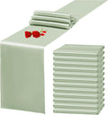 12 Pack Sage Green Satin Table Runner 12 x 108 Inch Long Premium Table Runners by YMHPRIDE