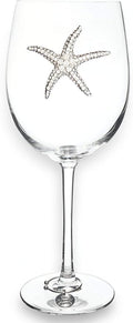 THE QUEENS' JEWELS Starfish Jeweled Stemmed Wine Glass, 21 oz. - Unique Gift for Women, Birthday, Cute, Fun, Beach, Not Painted, Decorated, Bling, Bedazzled, Rhinestone
