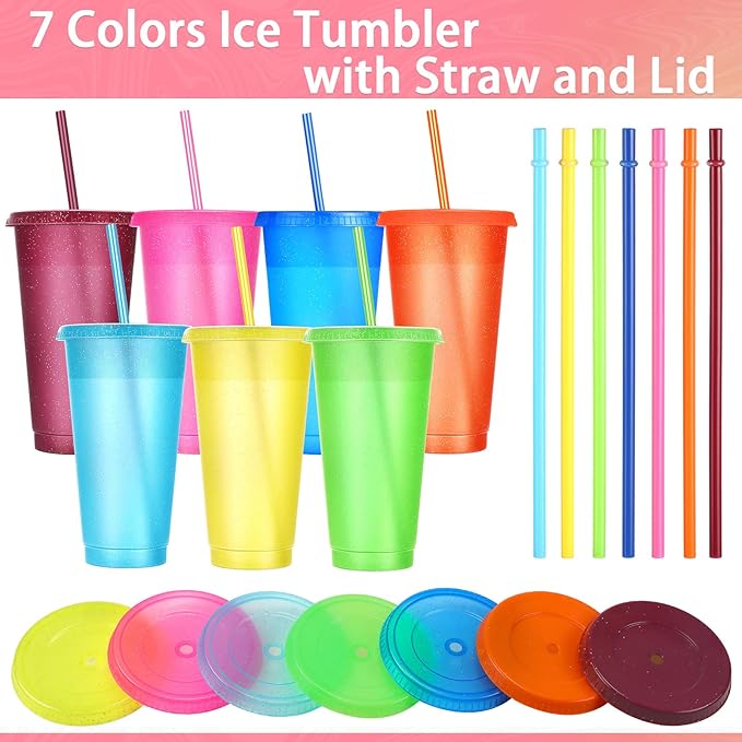 Honeydak 15 Pack Tumbler with Straw and Lid Bulk Cups - Image 5