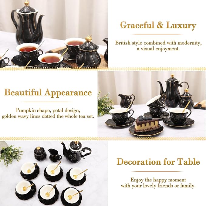 DUJUST 22 pcs Porcelain Tea Set - Image 3