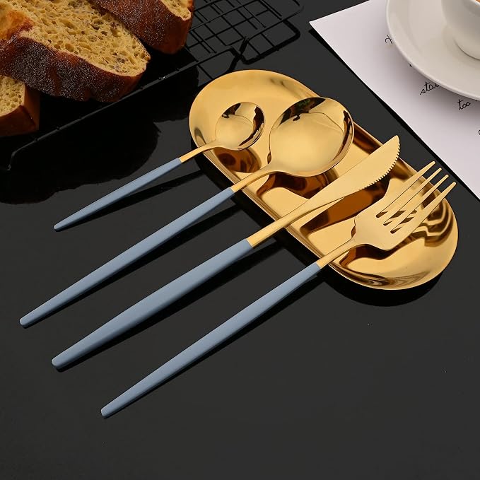 JASHII Flatware Set 24 Piece, Stainless Steel Silverware Set, Macaron Small - Image 8