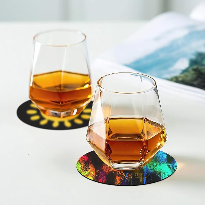 Disposable Paper Bar Coasters 400 Pcs Black 4 Inch Coasters for Drinks ，Absorbent & Non Slip for Bars, Restaurants, Family Gathering DIY Crafts Arts Wedding Use (Black)