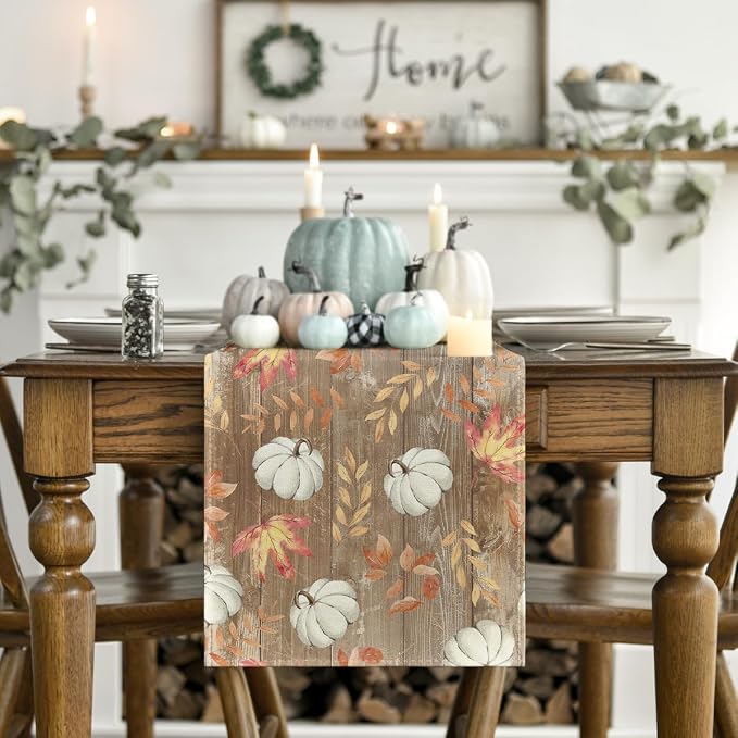 Artoid Mode 210 GSM Fall Table Runner 13x60 Inch Home Party Decor | Pumpkins - Image 2